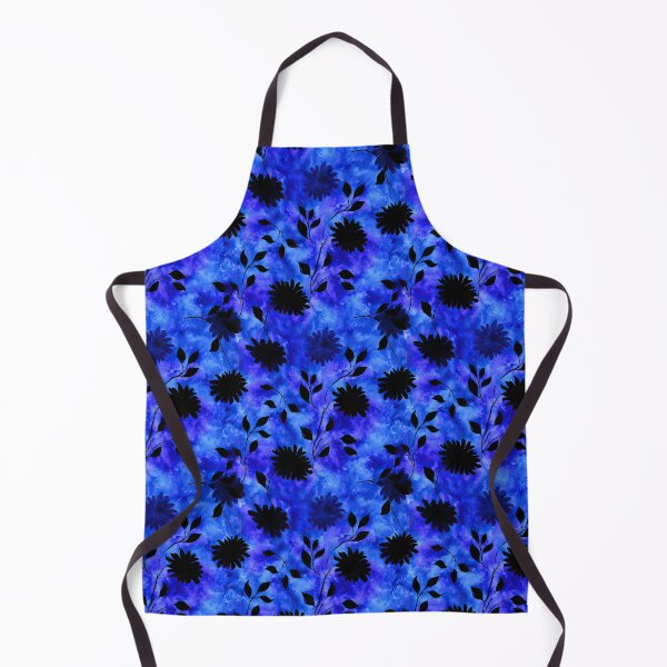 Item preview, Electric Blue Flowers on Navy Background designed and sold by igraphixart.