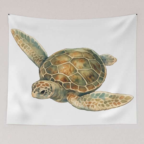 Item preview, Green Sea Turtle from Above — Watercolour designed and sold by Jaruart.