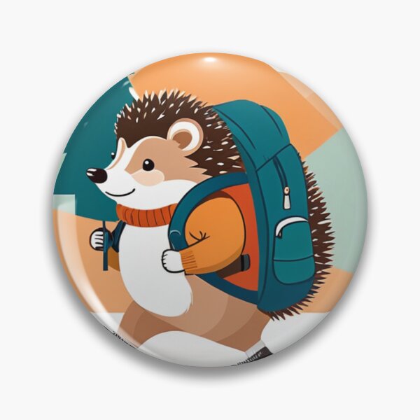 Item preview, Illustration - Hiking Hedgehog, Colorful Mountain Adventure designed and sold by AnimeShin.