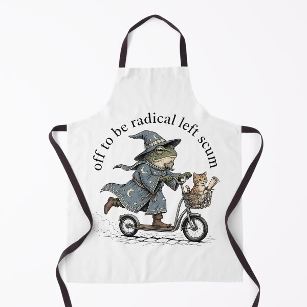 Item preview, Off To Be Radical Left Scum Wizard Frog & Cat Vintage Woodcut designed and sold by AdyKurniawan.