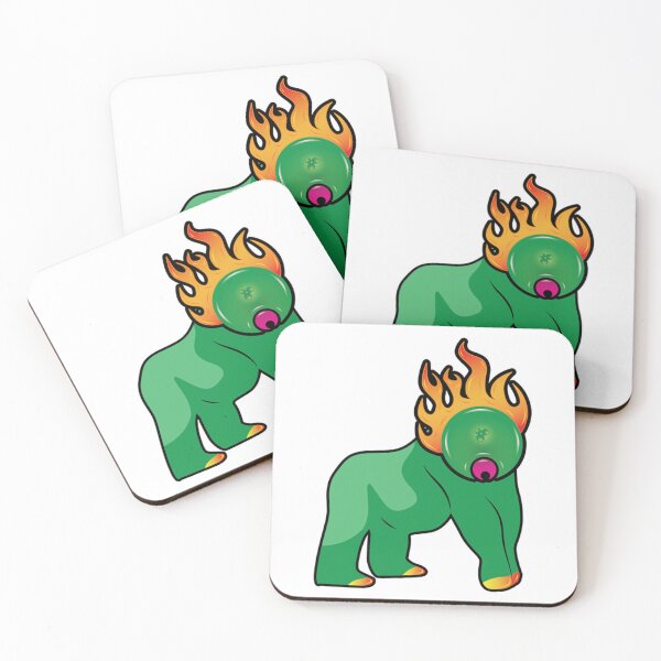 Item preview, Gorillapoifi Cute Green Gorilla Fire Mane Monster designed and sold by MaileeStudios.