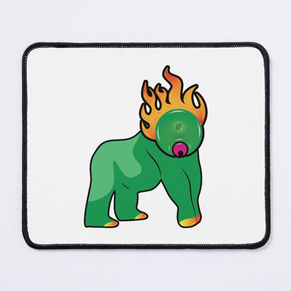 Item preview, Gorillapoifi Cute Green Gorilla Fire Mane Monster designed and sold by MaileeStudios.