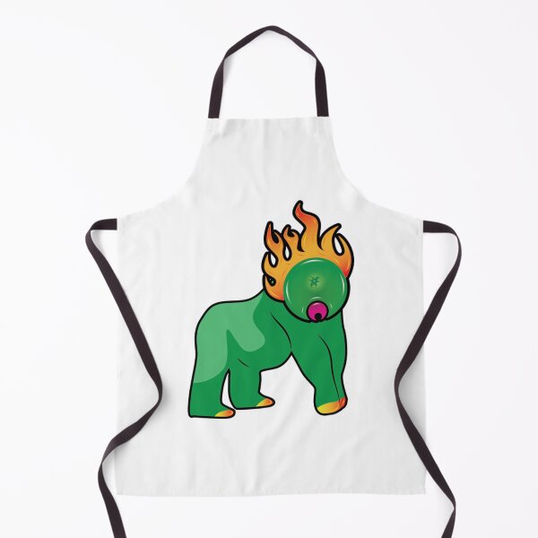 Item preview, Gorillapoifi Cute Green Gorilla Fire Mane Monster designed and sold by MaileeStudios.