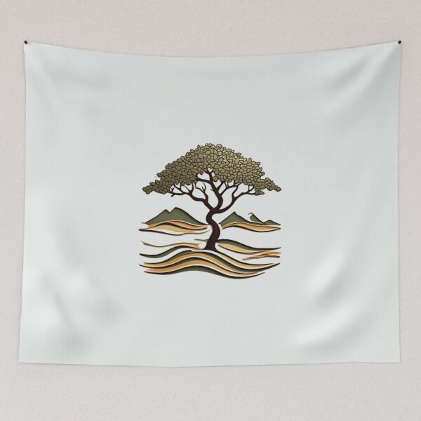Item preview, Elysium Echoes | Ancient Tree, Mountain & Wave Icon designed and sold by Shift-Bloom.