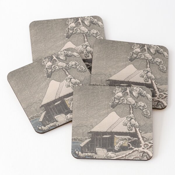 Item preview, Vintage Japanese Woodblock Print Winter Snow Scene and Traditional House designed and sold by vekotpu.