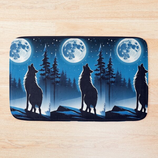 Item preview, Illustration - Lone Wolf, Wild and Nocturnal Landscape designed and sold by AnimeShin.