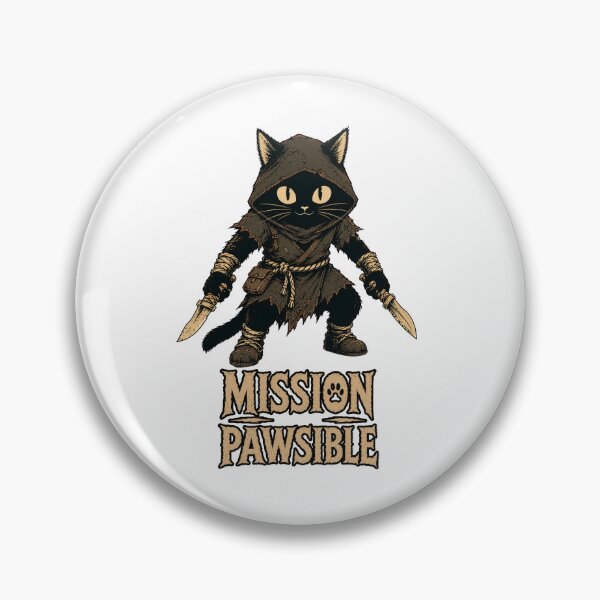 Item preview, Mission Pawsible | Funny Assassin Cat Fantasy T-Shirt designed and sold by Bisonia.