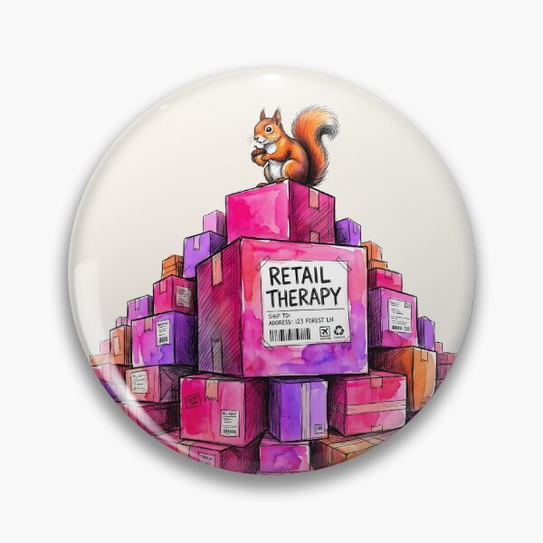 Item preview, Retail Therapy - Funny Squirrel Online Shopping Watercolor Art designed and sold by SoulPT.