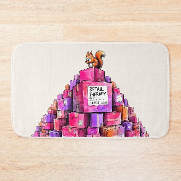 Item preview, Retail Therapy - Funny Squirrel Online Shopping Watercolor Art designed and sold by SoulPT.