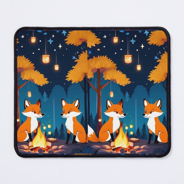 Item preview, Illustration - Nocturnal Forest with Foxes, Children's Book Style designed and sold by AnimeShin.