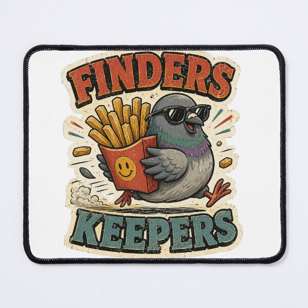 Item preview, Finders Keepers Funny Pigeon French Fries Retro designed and sold by NarpLTD.