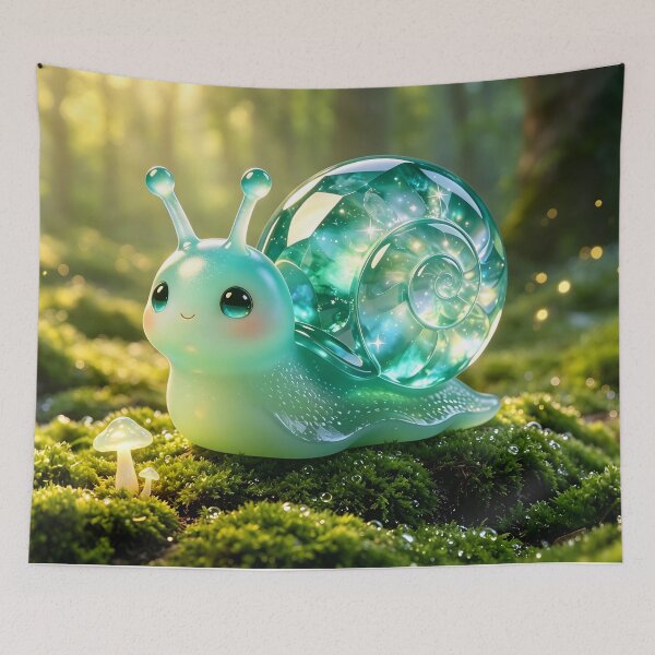 Item preview, The Celestial Snail - Cute Emerald Jelly Snail with Galaxy Shell designed and sold by ABYSSLAB.