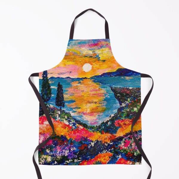Item preview, Golden Coast | Original Colorful Sunset Seascape Acrylic Painting designed and sold by CharismaticMindArt.