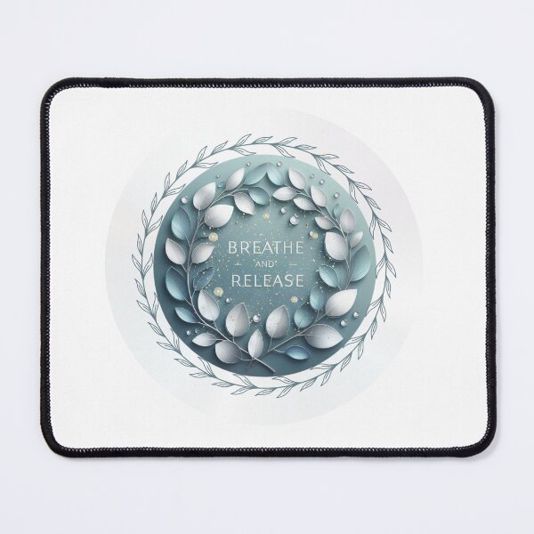 Item preview, Breathe and Release Botanical Wreath Sticker – Mindfulness Meditation Quote, Blue Nature Wellness Aesthetic designed and sold by Pandey14.