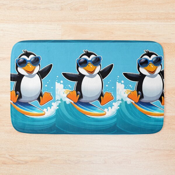 Item preview, Illustration - Penguin Surfing, Holiday Atmosphere designed and sold by AnimeShin.