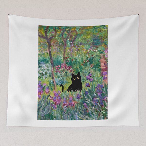 Item preview, Monet Irises Garden Cat designed and sold by PurrfectHome.