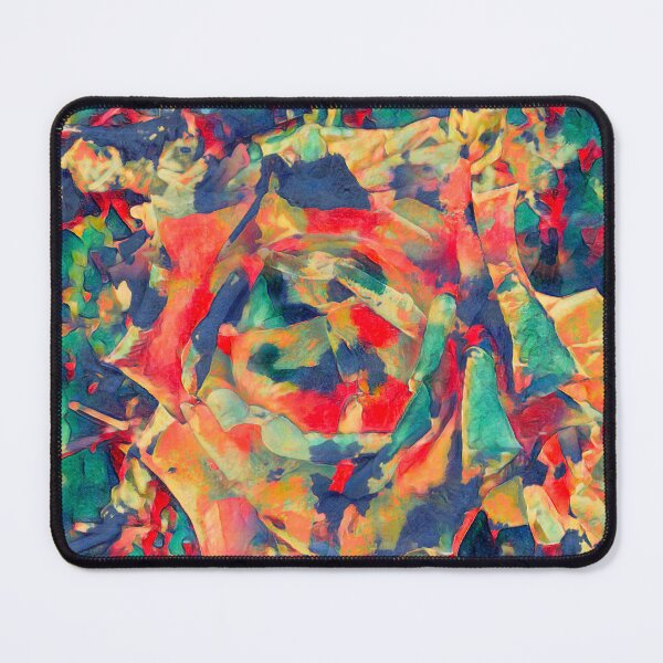 Item preview, Impressionist Abstract Red and Teal Rose Macro Digital Painting designed and sold by BalkanBloom.