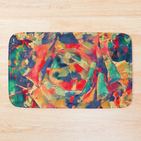 Item preview, Impressionist Abstract Red and Teal Rose Macro Digital Painting designed and sold by BalkanBloom.