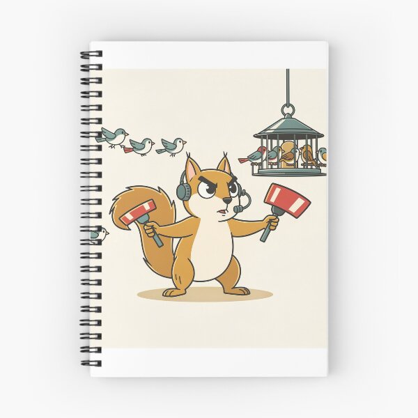 Item preview, Squirrel Air Traffic Controller at the Bird Feeder Funny Art designed and sold by PictorialWhimsy.