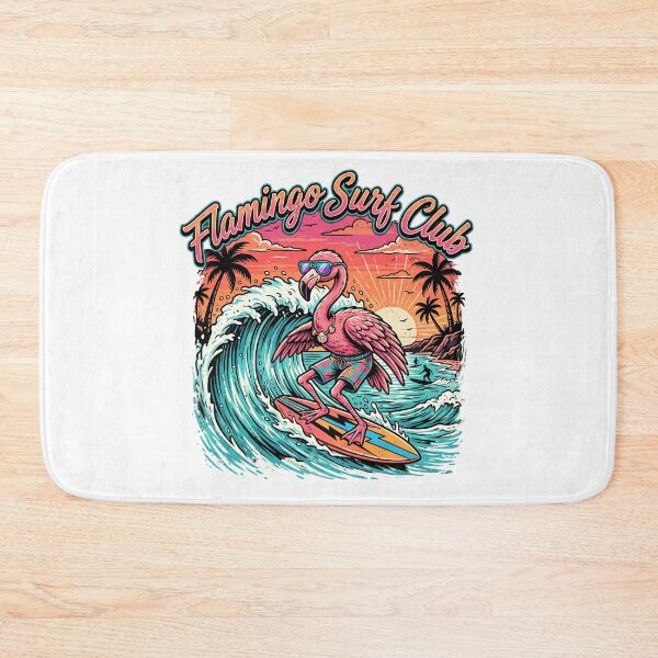 Item preview, Flamingo Surf Club Vintage Tropical Wave Rider designed and sold by ArtTodayShop.