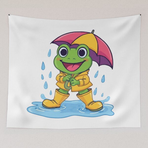 Item preview, Cute Frog in Rain Boots Kawaii Sticker | Adorable Rainy Day Frog designed and sold by Stylestickers55.