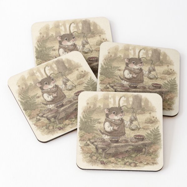 Item preview, Shrew Folk Weighing Wild Seeds at the Acorn-Cup Market Storybook Art designed and sold by PictorialWhimsy.