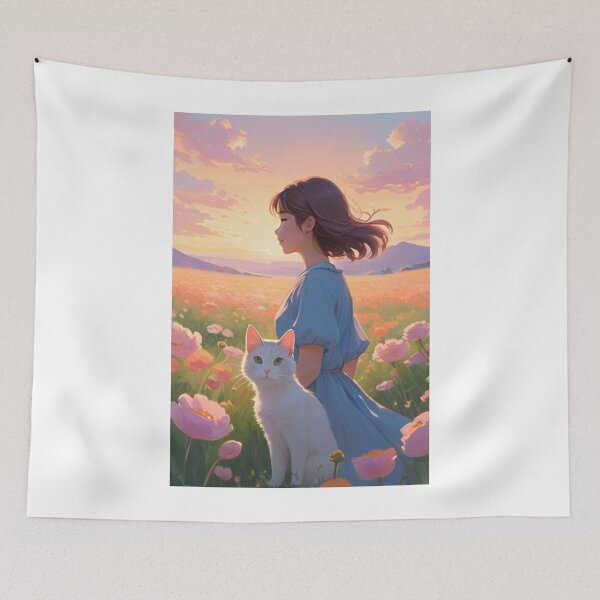 Item preview, Illustration - Person and Feline, Landscape Sweetness designed and sold by AnimeShin.