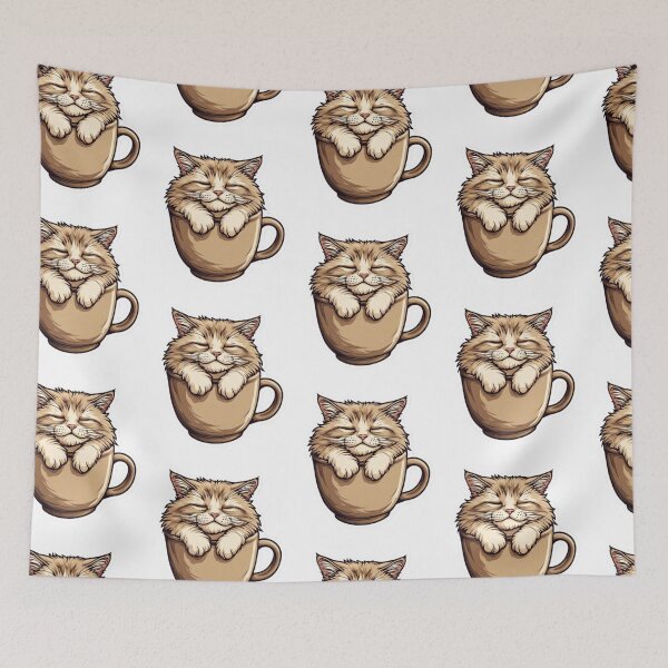 Item preview, Cute Sleepy Coffee cat designed and sold by VelvetDoods.