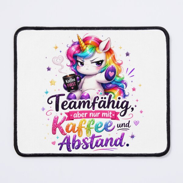 Item preview, Team Player With Coffee And Distance Unicorn designed and sold by Tinosshop.