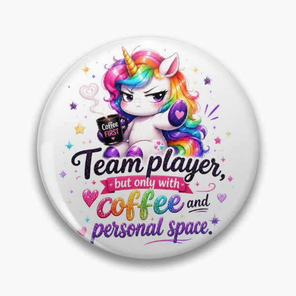 Item preview, Team Player With Coffee And Distance Unicorn designed and sold by Tinosshop.