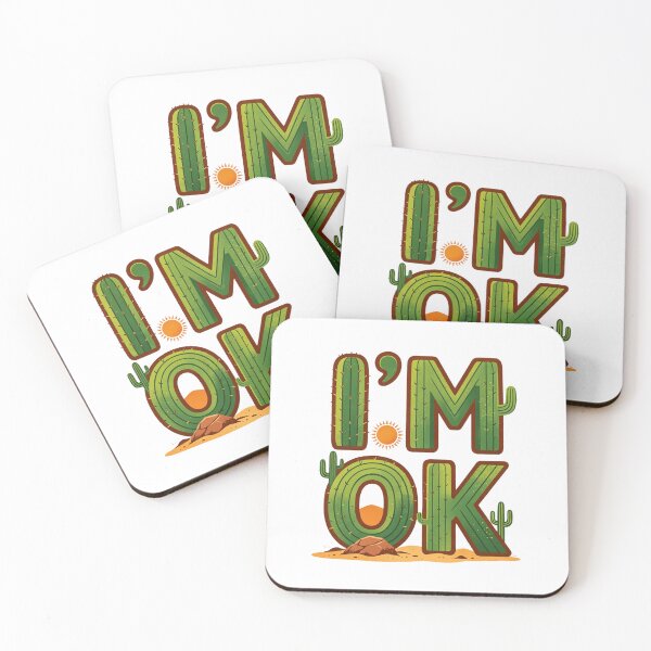 Item preview, I’m OK Collage – Desert Cactus Typography Tee designed and sold by Artify24.