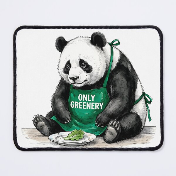 Item preview, Only Greenery - Funny Crying Panda Diet Watercolor Art designed and sold by SoulPT.