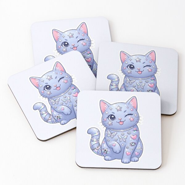 Item preview, Cute Y2K Kawaii Cat Pastel Space Art designed and sold by Iampoji.