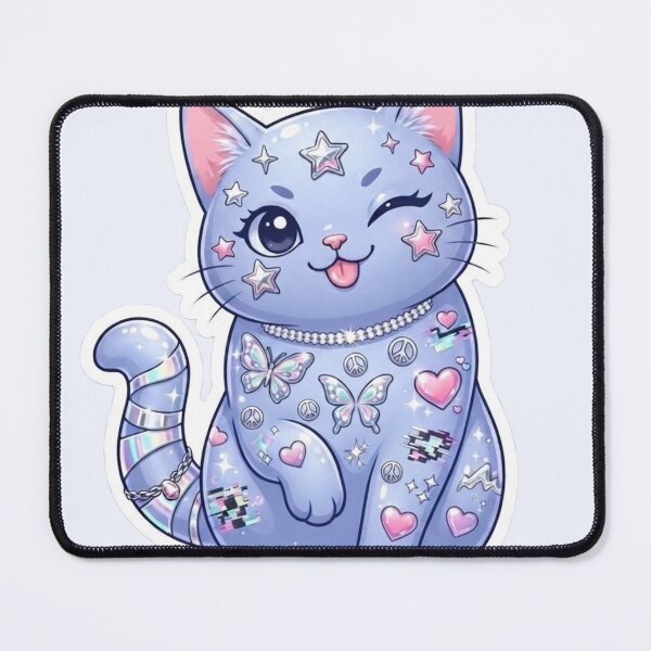 Item preview, Cute Y2K Kawaii Cat Pastel Space Art designed and sold by Iampoji.