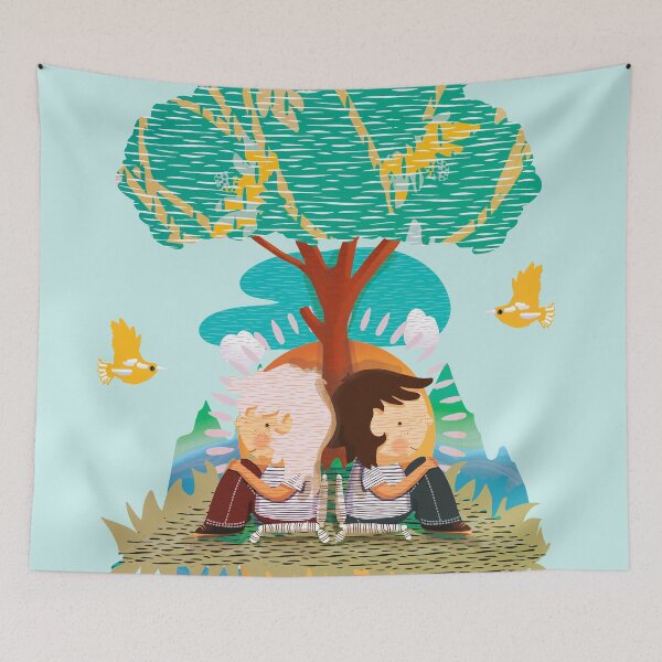 Item preview, Whimsical kids Sitting Under Tree in Nature designed and sold by Karin Taylor.