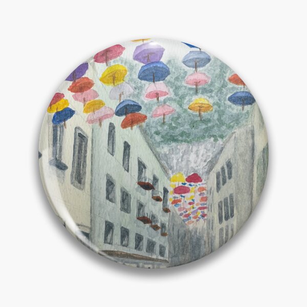 Item preview, A Sky Full of Colour – Umbrella Street Watercolor designed and sold by MiniRadiance.