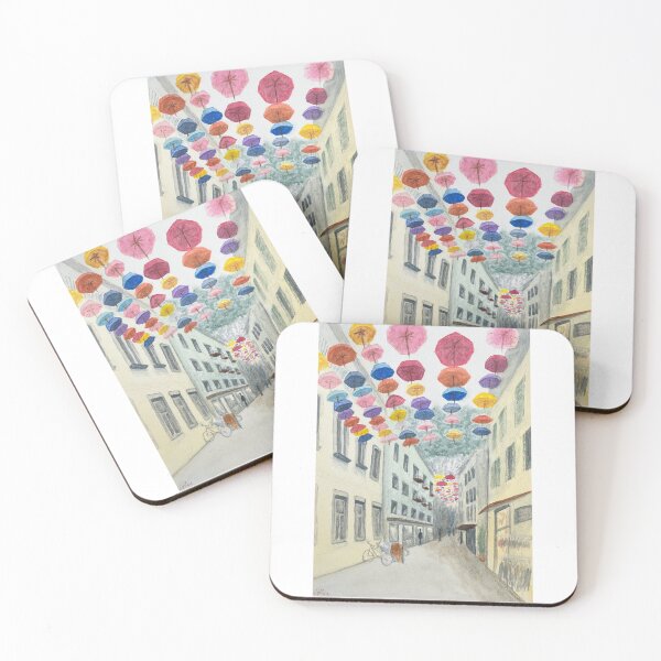 Item preview, A Sky Full of Colour – Umbrella Street Watercolor designed and sold by MiniRadiance.