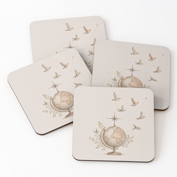 Item preview, Bound for Wonder | Vintage Travel Globe & bird Illustration designed and sold by Bound for Wonder.