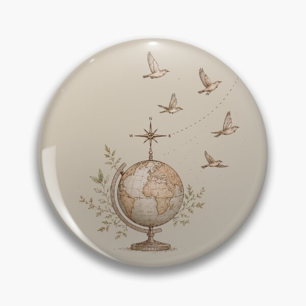 Item preview, Bound for Wonder | Vintage Travel Globe & bird Illustration designed and sold by Bound for Wonder.