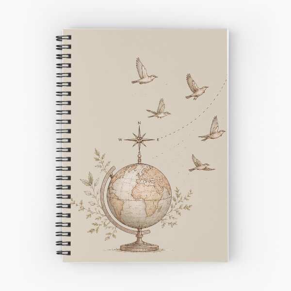 Item preview, Bound for Wonder | Vintage Travel Globe & bird Illustration designed and sold by Bound for Wonder.