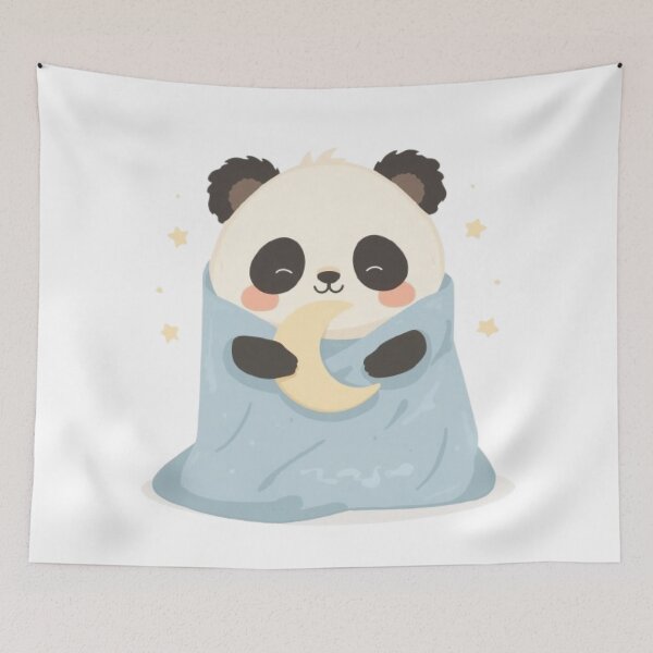 Item preview, Cute Sleepy Panda Kawaii Sticker | Cozy Panda with Moon Pillow designed and sold by Stylestickers55.