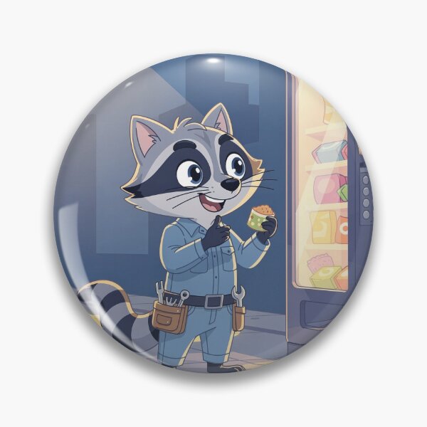 Item preview, Raccoon Vending Machine Repairman on the Night Shift Funny Art designed and sold by PictorialWhimsy.