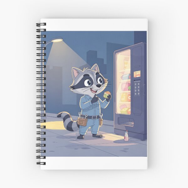 Item preview, Raccoon Vending Machine Repairman on the Night Shift Funny Art designed and sold by PictorialWhimsy.