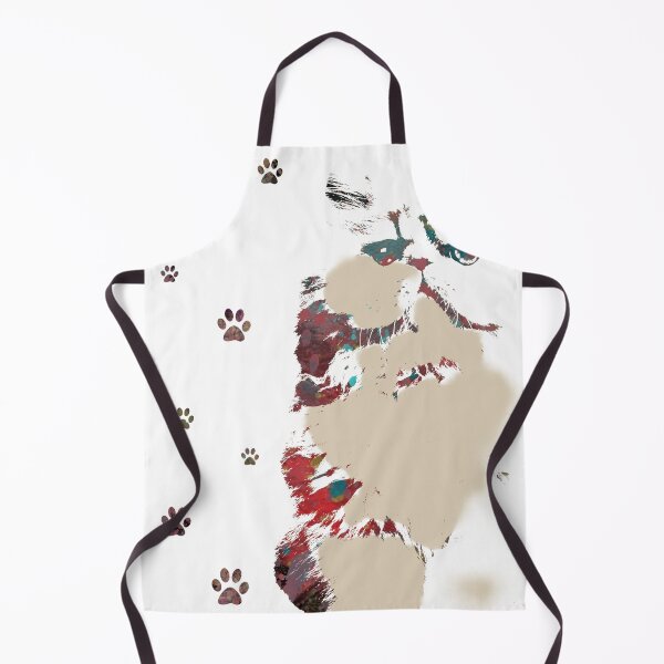 Item preview, Abstract Artistic Cat Illustration with Paw Prints Background designed and sold by AdlArs.
