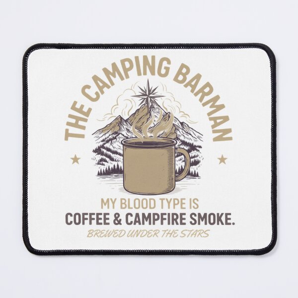 Item preview, The Camping Barman - Coffee and Campfire Smoke Type Design designed and sold by Gabe1983.