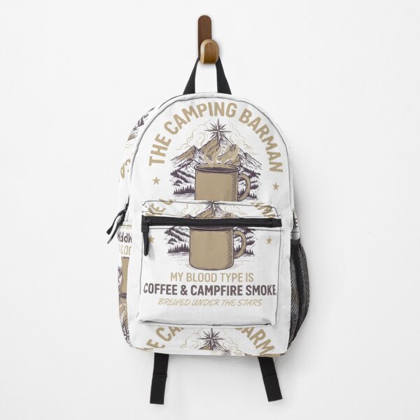 Item preview, The Camping Barman - Coffee and Campfire Smoke Type Design designed and sold by GabeMountainArt.
