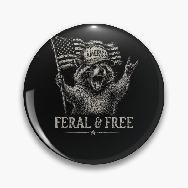 Item preview, Feral But Free Raccoon 4th Of July designed and sold by HilllBernadine.
