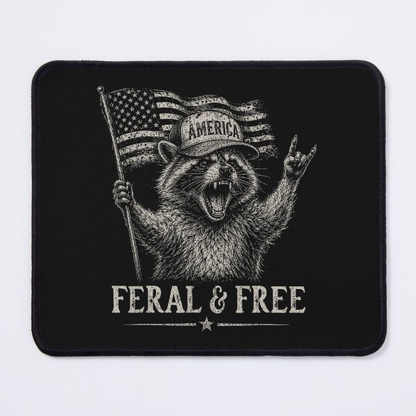 Item preview, Feral But Free Raccoon 4th Of July designed and sold by HilllBernadine.