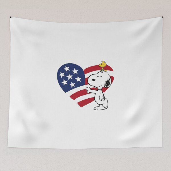 Item preview, Snoopy with American flag heart designed and sold by KillianGrantM.