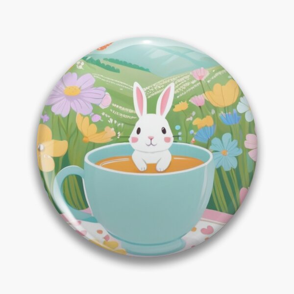 Artikelvorschau, Illustration – Kaninchen in einer Teetasse, Pastellfarbene Fantasiewelt entworfen und verkauft von AnimeShin.